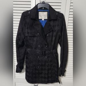 Maurices Black Houndstooth Trench Coat